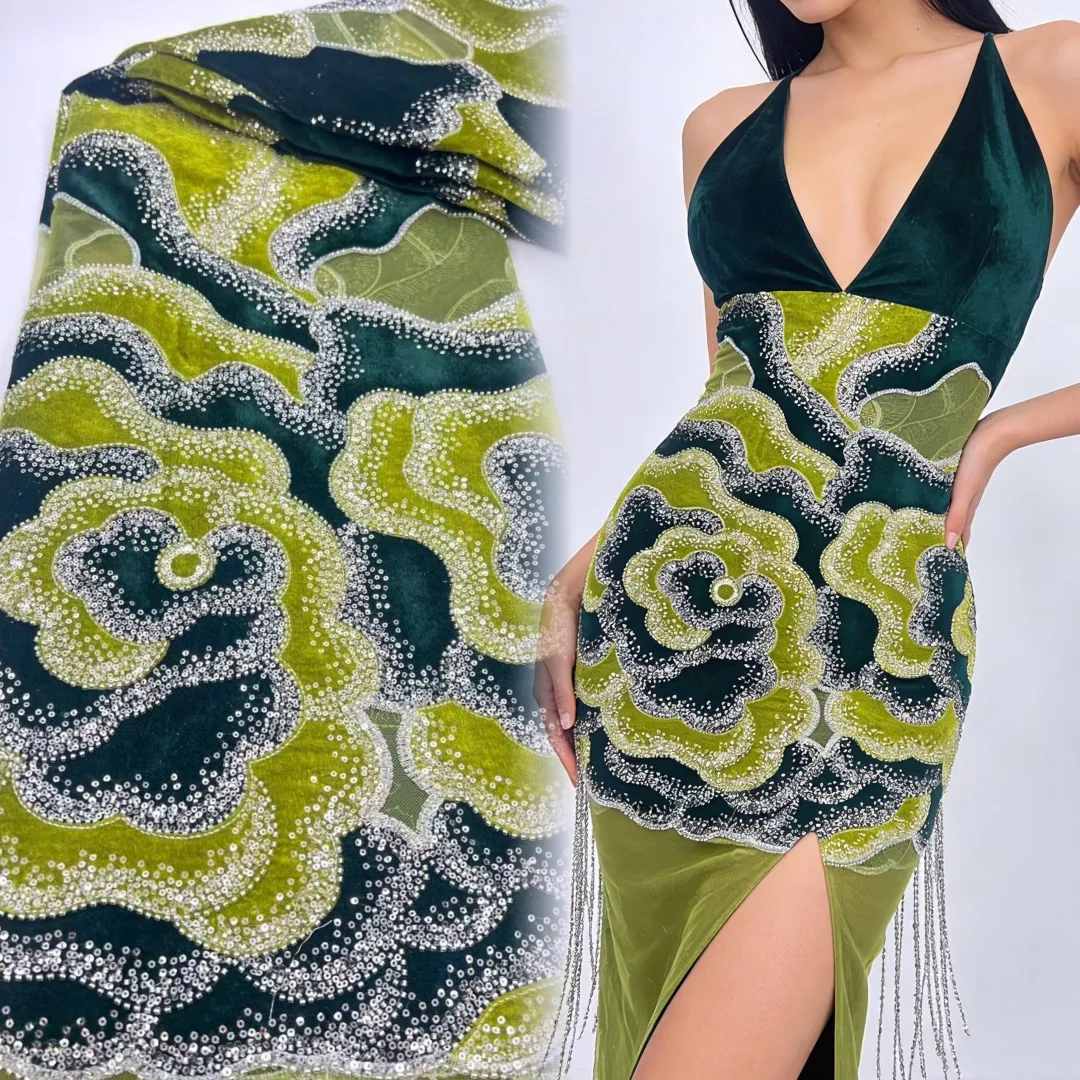 

Новейшая 3D кружевная ткань высокого качества, нежная элайт, мягкая вышивка, блестки, тюль, кружевная ткань для свадебного вечернего платья