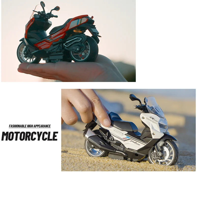 1:12 pull back BM light W holding simulation alloy motorcycle model toy car Collecting boy diecast metal piece scale gift white