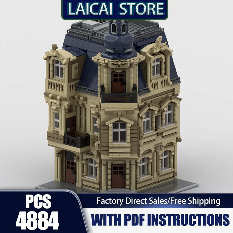 City Building Model Moc Building Blocks Beaux-Arts Modular Building Model Technology Bricks DIY Assembly Holiday Toy Gifts