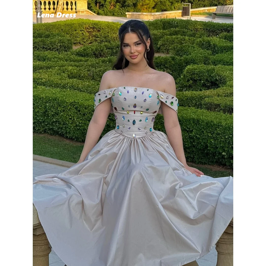 

Lena Long Prom Dresses Luxury 2025 Luxury Evening Dress Off the Shoulder Wedding Party Dress Customized Colored Gemstones Women