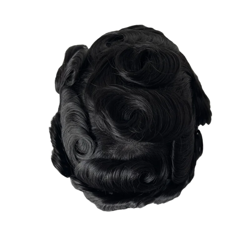 استبدال الشعر البشري الهندي # 1 لون 8 × 10 بوصة شعر بشري AUS للرجال شعر مستعار