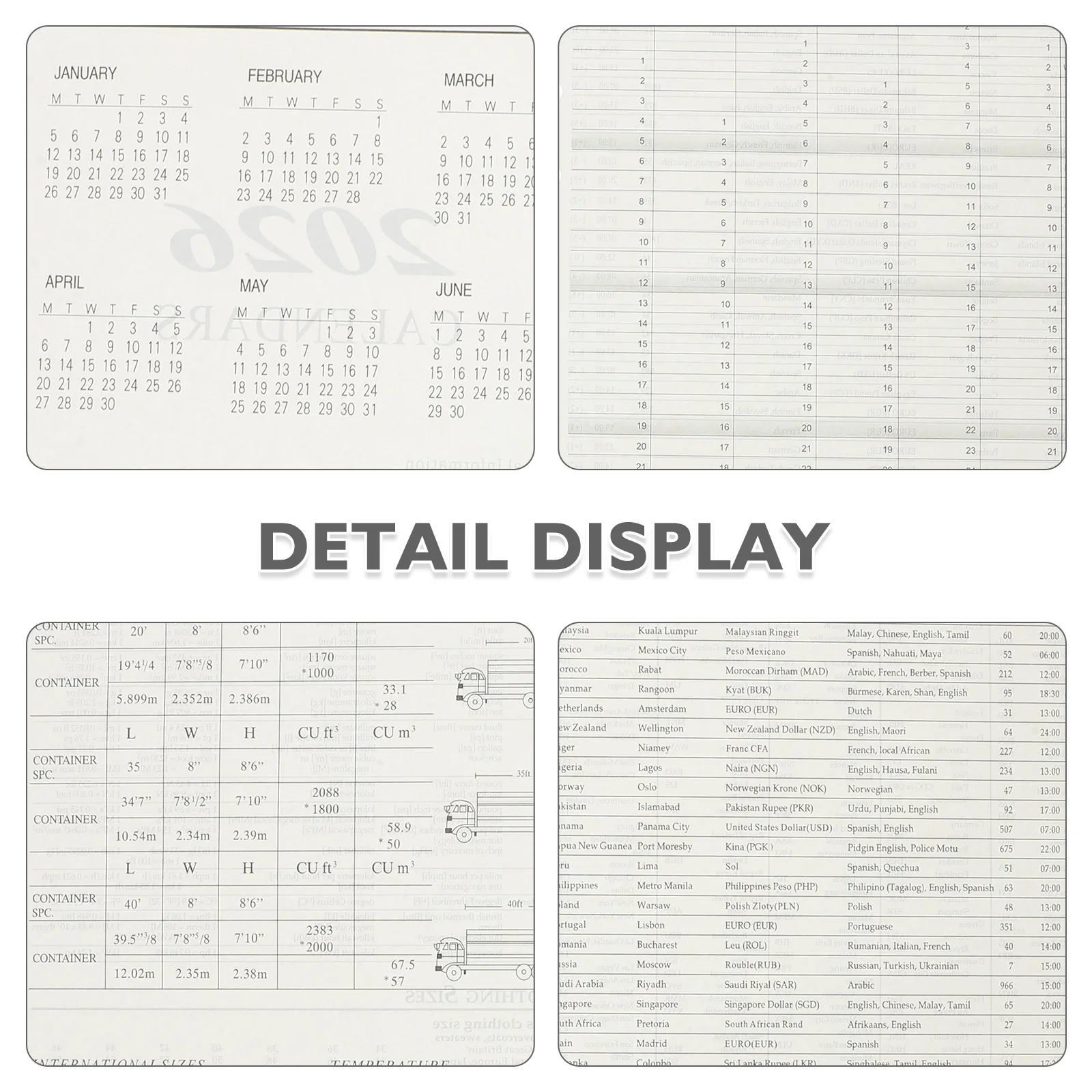 Monthly Planner Refills Loose Leaf Paper Inserts 6-Hole A5 Size Refillable Planner Pages Daily Agenda Sheets 2026 Inserts