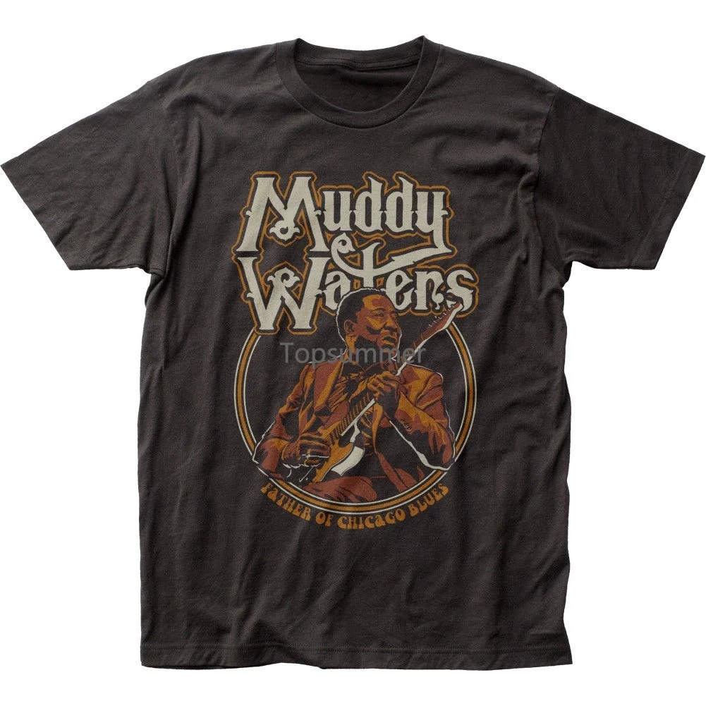 Muddy Waters-Father of Chicago Blues, T-shirt à manches courtes pour adultes, zones me Top Tee