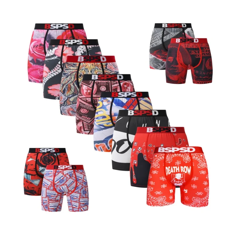 

1Pcs Men Underwear Boxers Sexy Sport Men's Panties Lingerie Breathable Print Male Underpants Man Boxer Briefs Comfor Mens Trunks