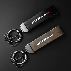 High-Grade leather Motorcycle Keychain Holder Keyring for Honda CB125RCB 650R CB 650 CB250R CB300R CB500X CB650R Accessories