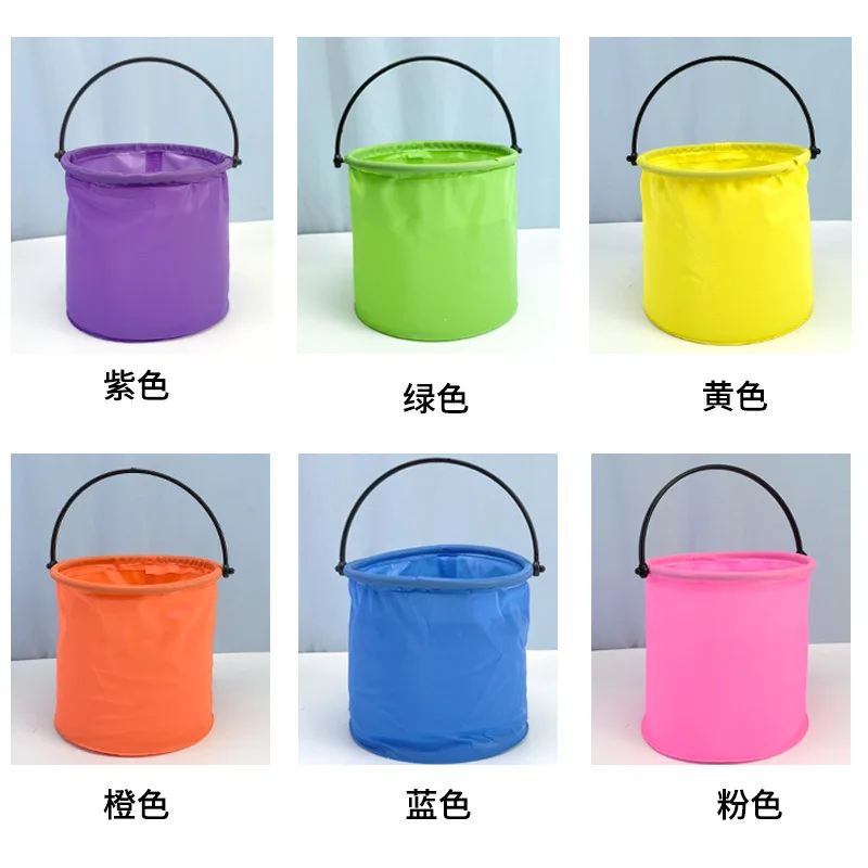 Beach Sand Play Bucket Toy Folding Collapsible Bucket Gardening Tool Outdoor Sand Pool Play Tool Toy Kids Summer Favor