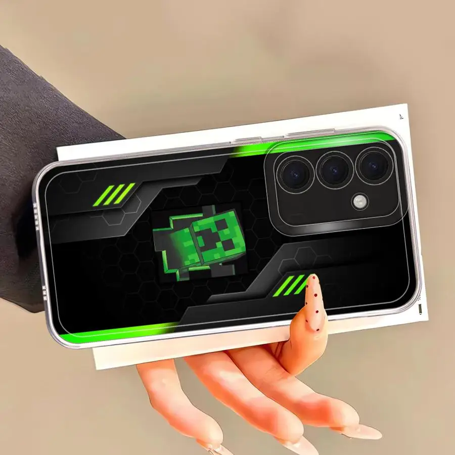 Мягкий чехол для Samsung Galaxy A26 A24 A73 A54 A33 A25 A15 A55 A23 A56 A34 A35 A36 A13 A14 с мультяшным зеленым узором