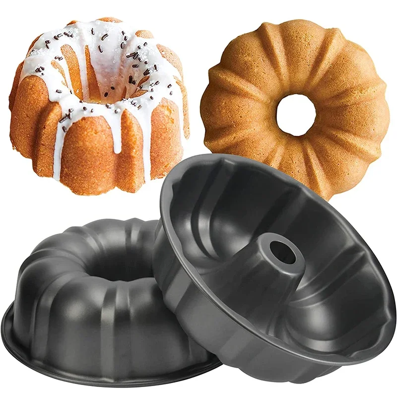 LMETJMA Moldes para pasteles premium, moldes para pasteles con tubo acanalado, molde para hornear de acero al carbono resistente, molde para hornear Buntelet Bavarois Brownie JT140