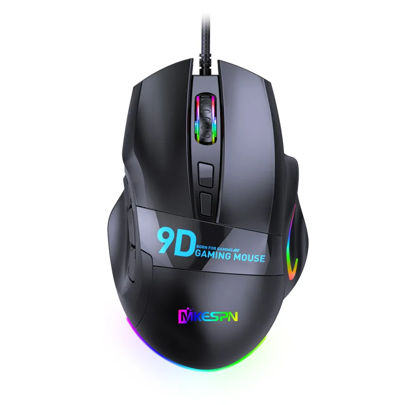 Mouse Game 12000 DPI, Mouse Berkabel USB Optik LED Chicken Game Definisi Makro Berkabel RGB untuk Pro Gamer Kualitas Tinggi