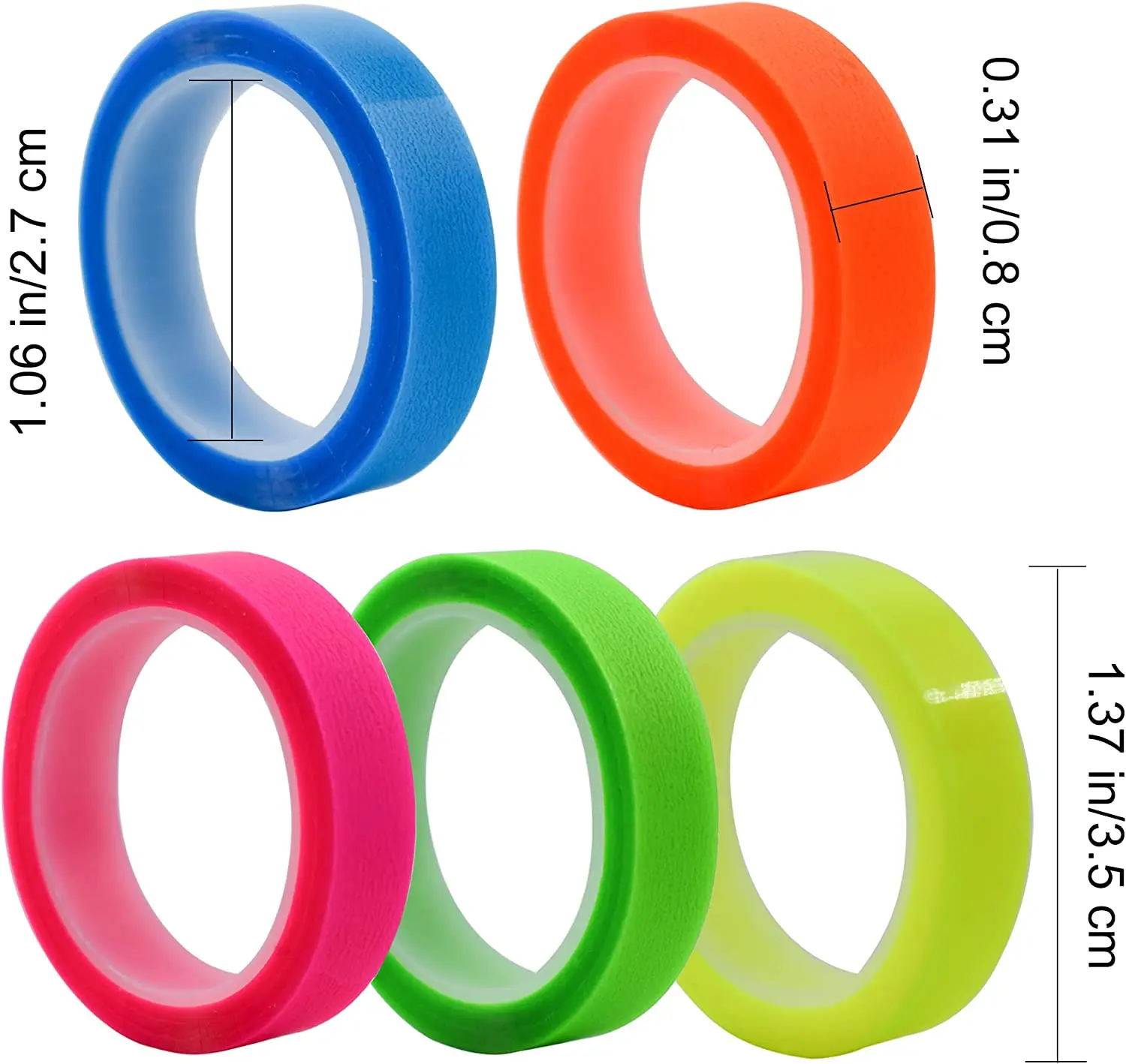 5 rotoli 5 colori adesivi schede indice fluorescenti trasparenti bandiere 5m nota adesiva cancelleria regalo per bambini forniture per ufficio