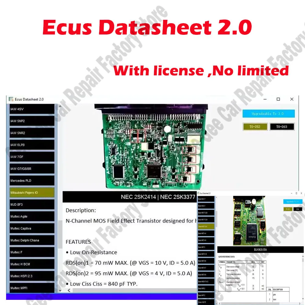 

Latest Car Repair Software Ecus Datasheet 2.0 obd2 scanner tool Additional Information PCB Schematics with Electronic Components