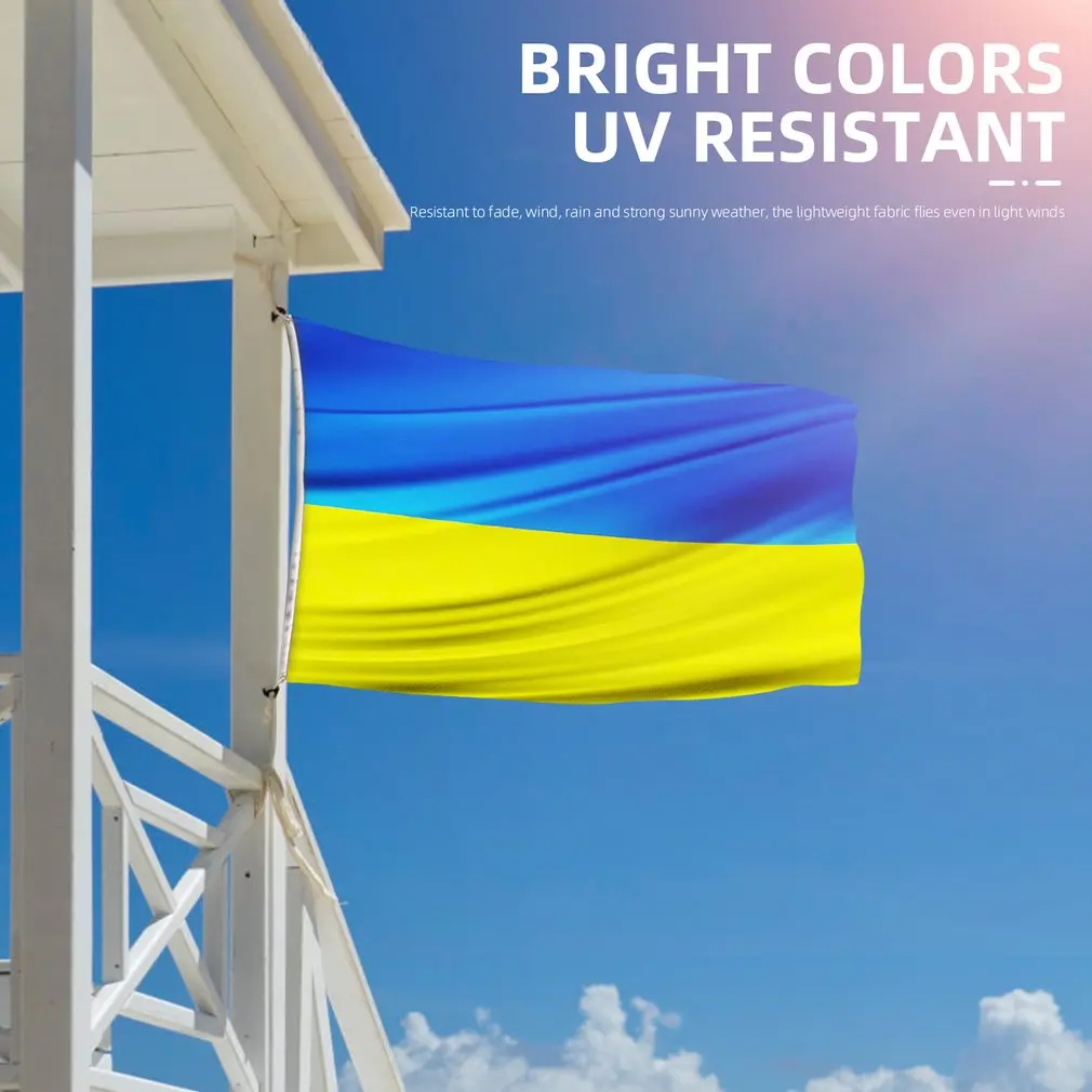 Ukraine Stick Flag Ukraine 45*30cm CM Car Flag HandHeld Mini Flag With White Pole - Vivid Color and Fade Resistant