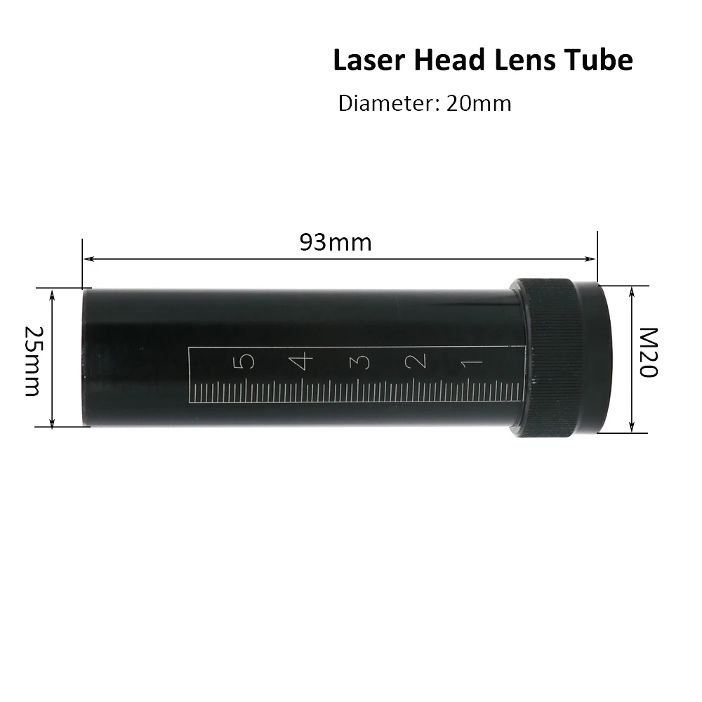 Haojiayi CO2 Laserkop Lens Buis O.D.25 Buis Voor D20 F50.8 Lens Voor CO2 Lasersnijden Graveermachine Cnc Spindel Mount