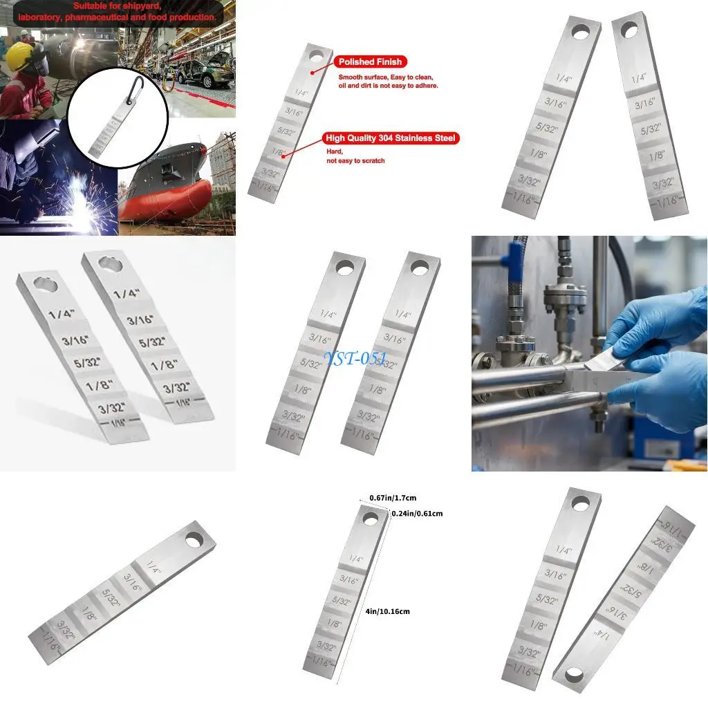 

E15A Corrosion Resistant Stainless Steel Tube Pipe Gaps Calibrator With Multiple Scale Design For Engineers And Technicians