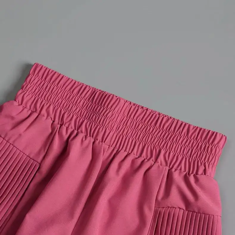 Damen-Sportshorts mit Taschen, schnelltrocknende Shorts, hochtaillierte, zweiteilige Yoga-Hose, Lauf- und Fitness-Shorts für den Sommer – Detail 10