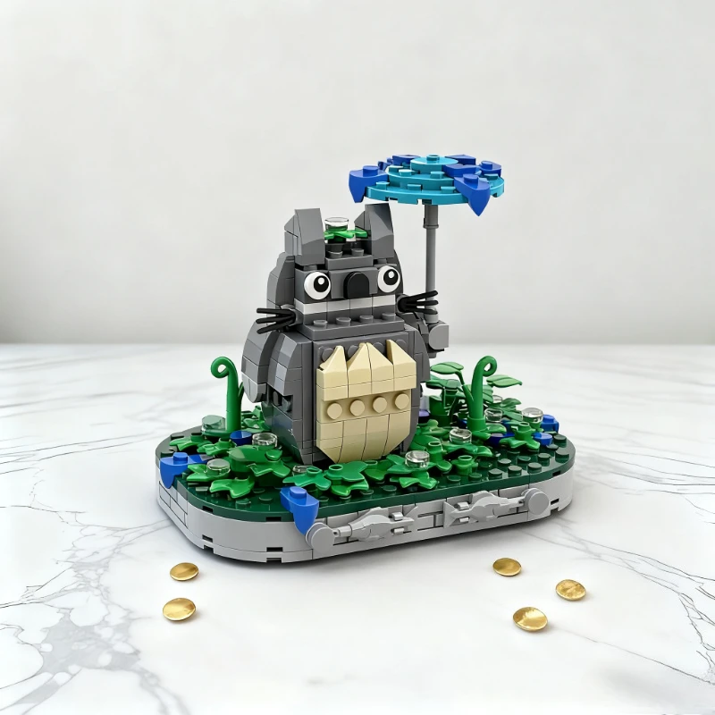

Cute Totoro Cartoons Building Blocks Toy Umbrella Totoro 261pcs Children's Toy Blocks DIY Desktop Model Kids Birthday Gift