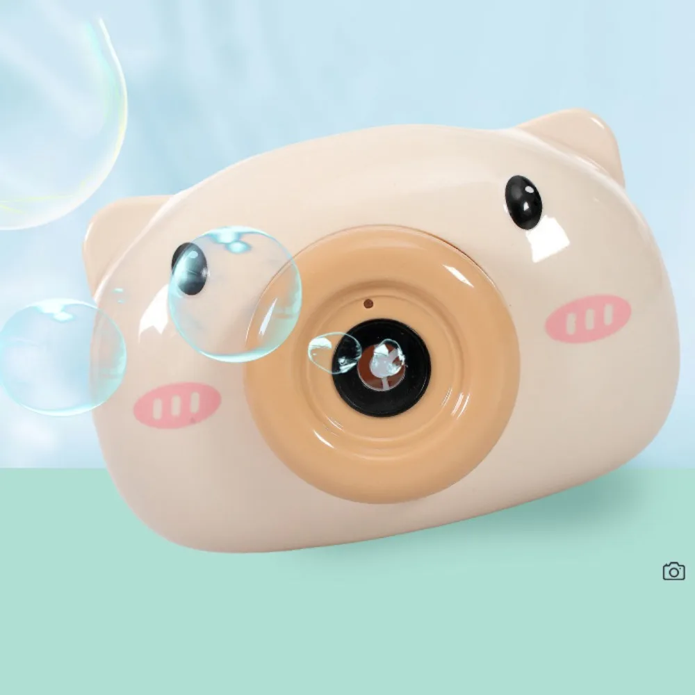 Durable Chilren Bubble Machine Cartoon Camera Shape Soap Bubble Maker Toy Automatic Pig Cartoon Bubble Blower Wedding