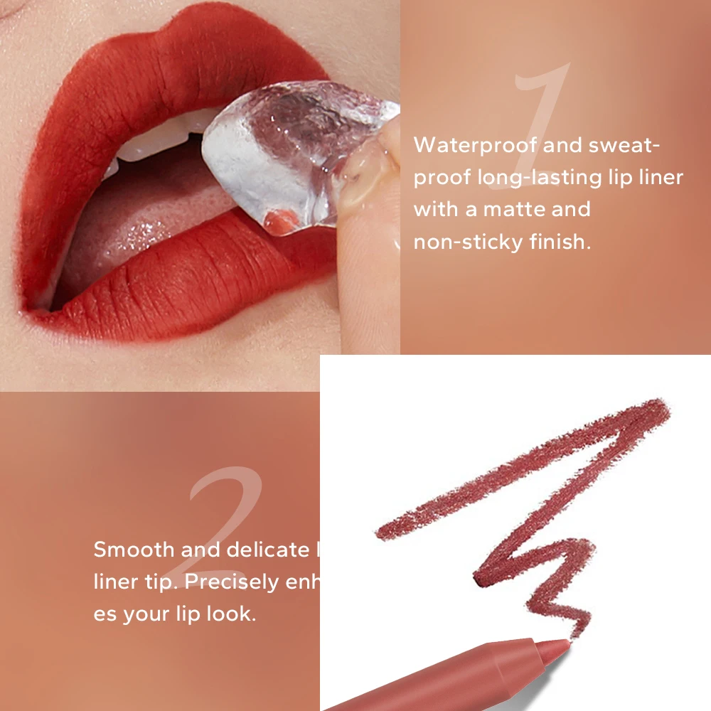 3-teiliges Lipliner-Set, feuchtigkeitsspendender leichter Lipliner und durchscheinende Lipgloss-Kombination, langlebiger, glänzender Lippenfleck-Lippenstift