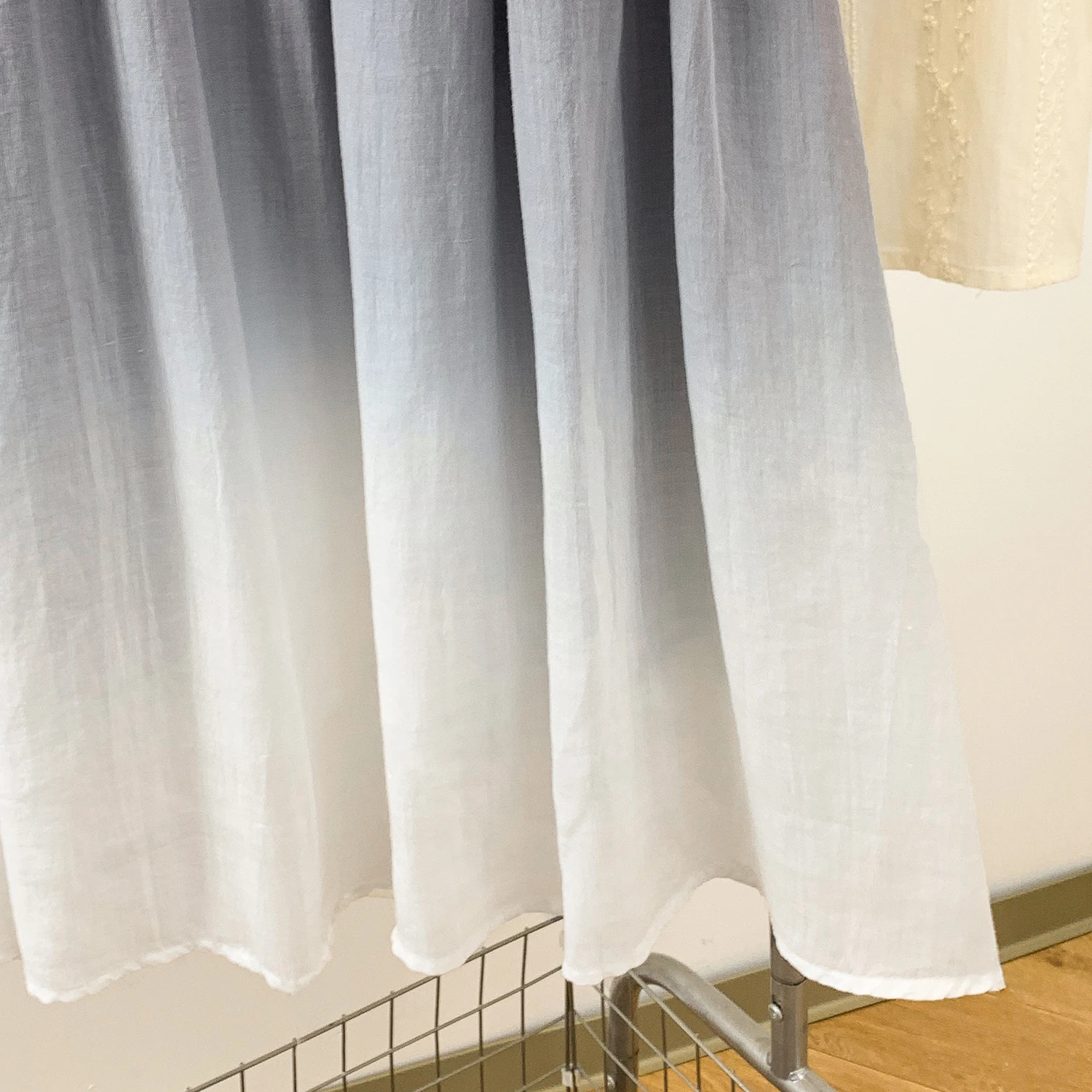 

High Quali Silk Linen Blend adient Color Summer Gathered A-Line Skirt Women Color Elastic Waist Casual Flared ...