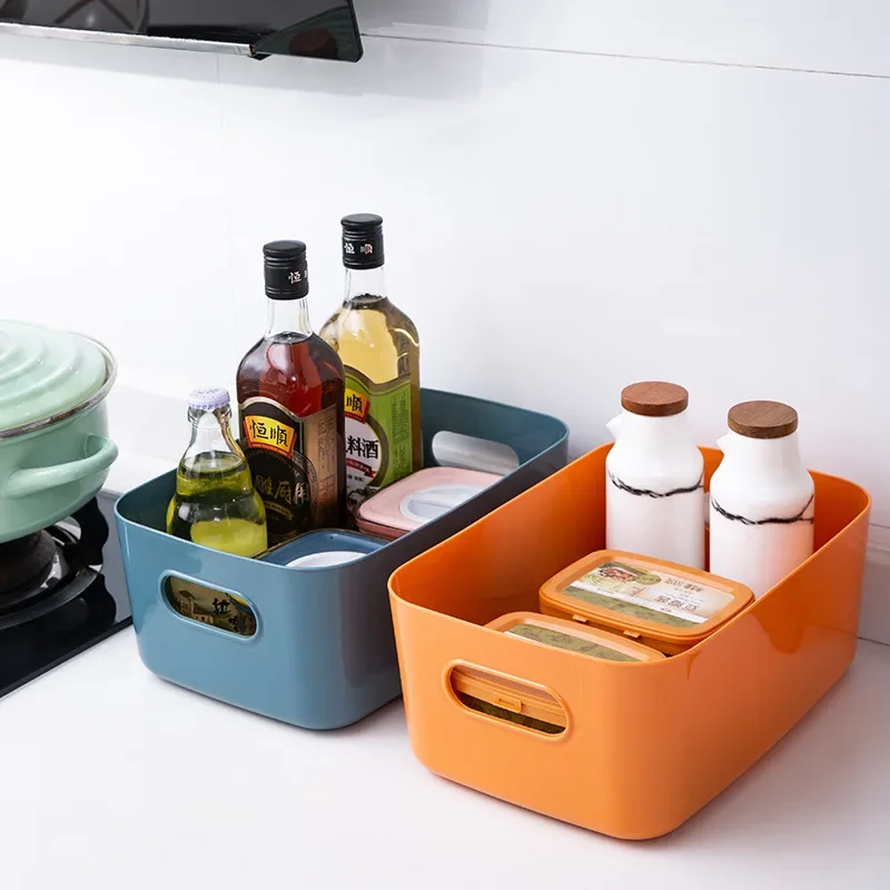 Desk Plastic Sundries Storage Box Cosmetics Jewelry Wardrobe Clothes Small Things Organizer Basket Home Kitchen Containers Tools