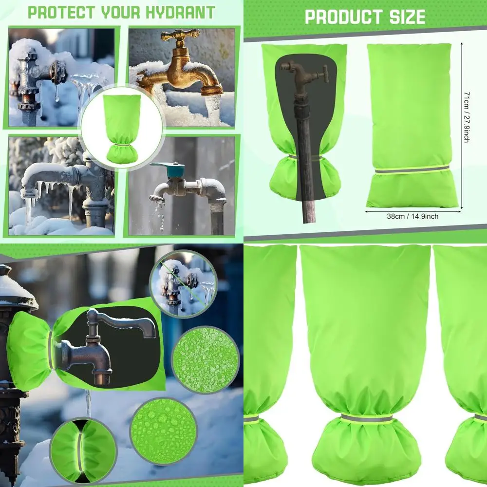 

Winter Insulated Reusable Outdoor Faucet Covers, 27.9x14.9, Thick Waterproof, Reflective Strips for Freeze Protection