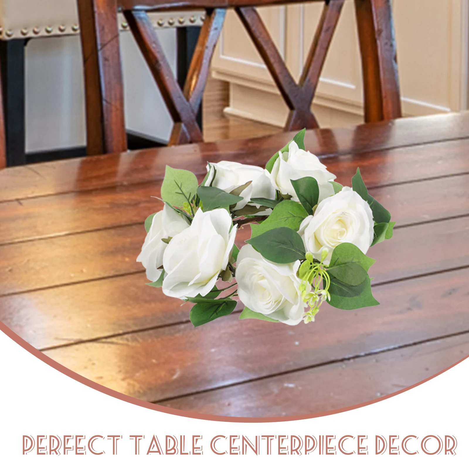 

Simulated Rose Ring Wreath Artificial Floral Wreath For Wedding Bridal Party Decorative Home Tabletop Wall Hanging