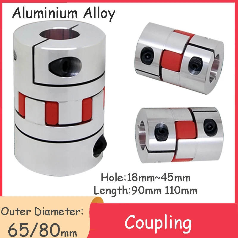 

Flexible Shaft Coupling 65/80mm OD Aluminium Plum Motor Connector Flexible Coupler CNC Machine Servo Stepped Motor OD x Lx Hole