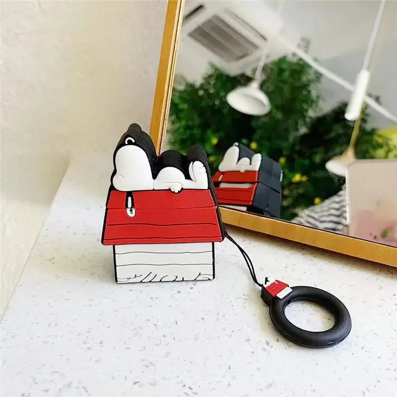 Creative Snoopy Cartoon Cover for Apple AirPods 1 2 3 Case AirPods Pro Case with Lanyard Wireless Bluetooth Earphones Case Gift