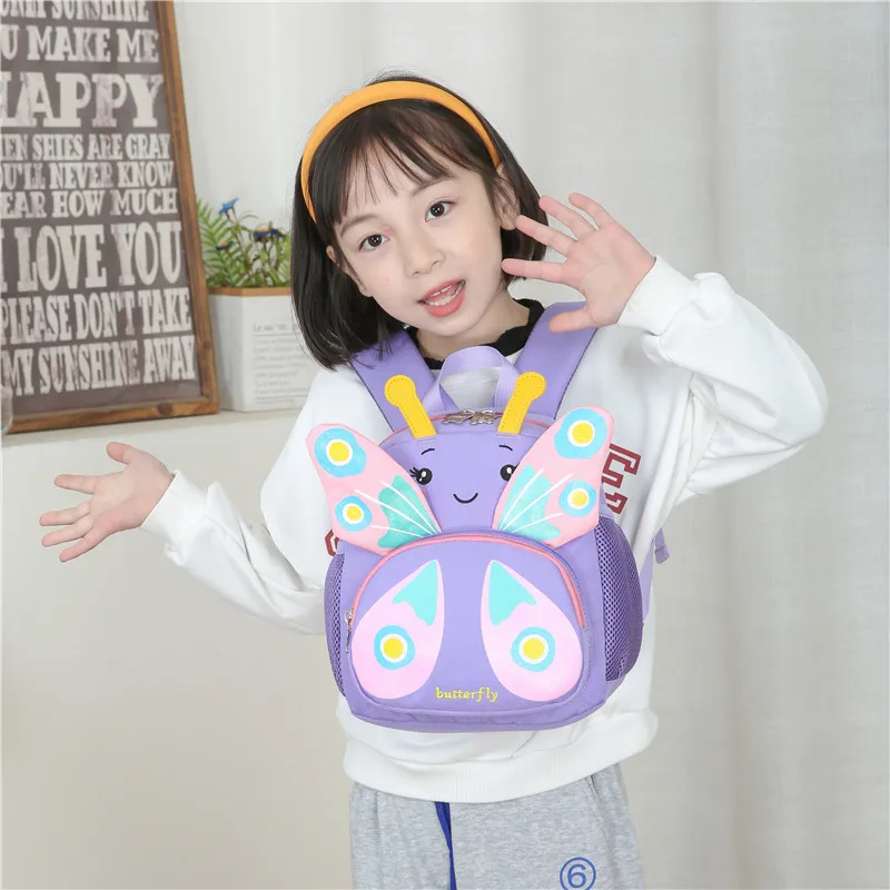 Fashionable Girls Princess Kindergarten Backpack Cute Butterfly Children School Backpack Cartoon Lightweight Kids Shoulder Bag