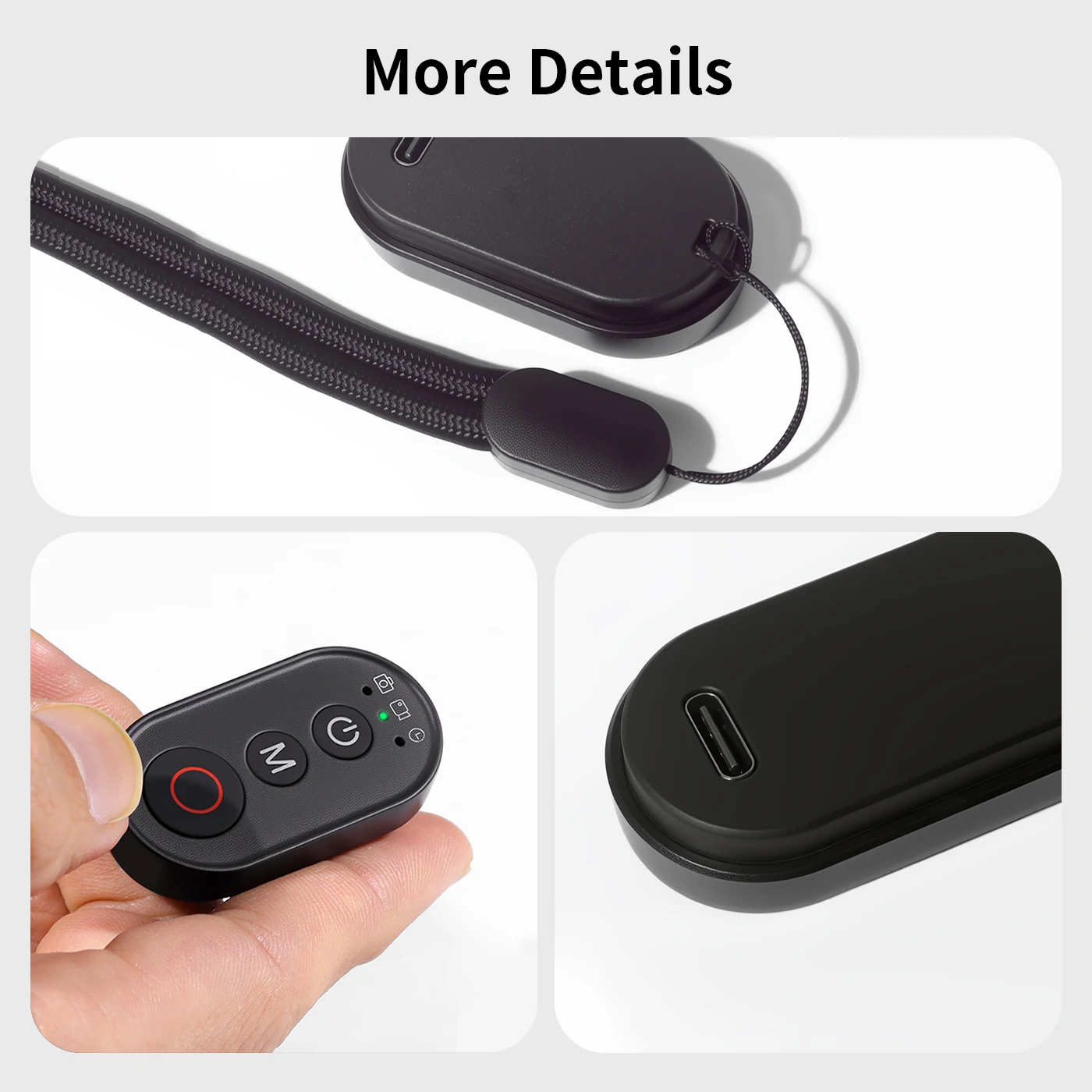 Portable Action Camera Remote Controller for GoPro Bluetooth-Compatible 50m Wireless Remote for Insta360 X5 for DJI Action6/5/4