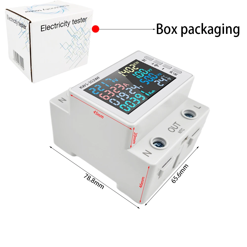 Tuya wifi 8in1 medidor de energia 2p ac medidor de energia controle app 170-270v/63a medidor de tensão e corrente medidor de eletricidade vida inteligente