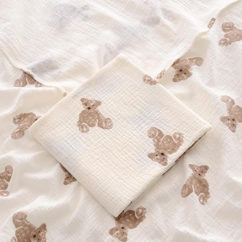 100X100cm Muslin Squares Baby Swaddle Blanket Newborn Diaper Bedding Cotton Stroller Blankets Cute Soft Print Baby Towel Wrap 