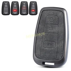 For Toyota RAV4 Camry Highlander Avalon Kluger Corolla Prius C-HR Prado Mirai 86 Gray Leather Car Key Case Cover Accessories
