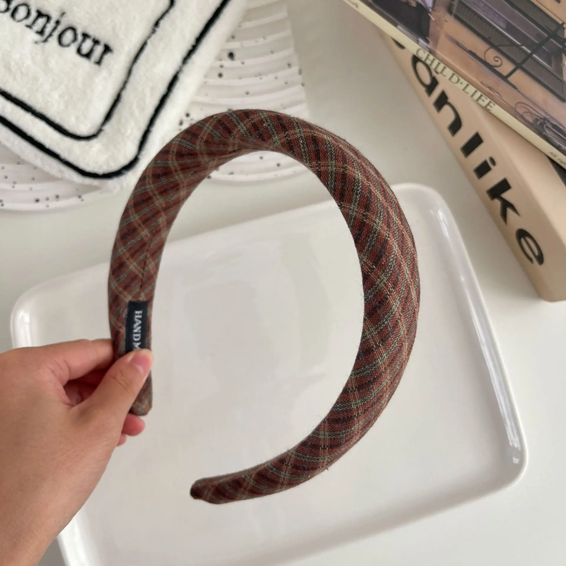 Britse College Stijl Plaid Haarbanden Hoofdband Vrouwen Meisje Scrunchies Haar Hoofd Hoepel Band Accessoires Hoofdtooi Hoofddeksels Ornament