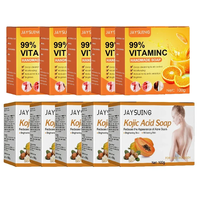 100g original ácido kójico mamão vitamina c sabão facial corpo clareamento manual brilho hidratante remoção de cicatrizes limpeza