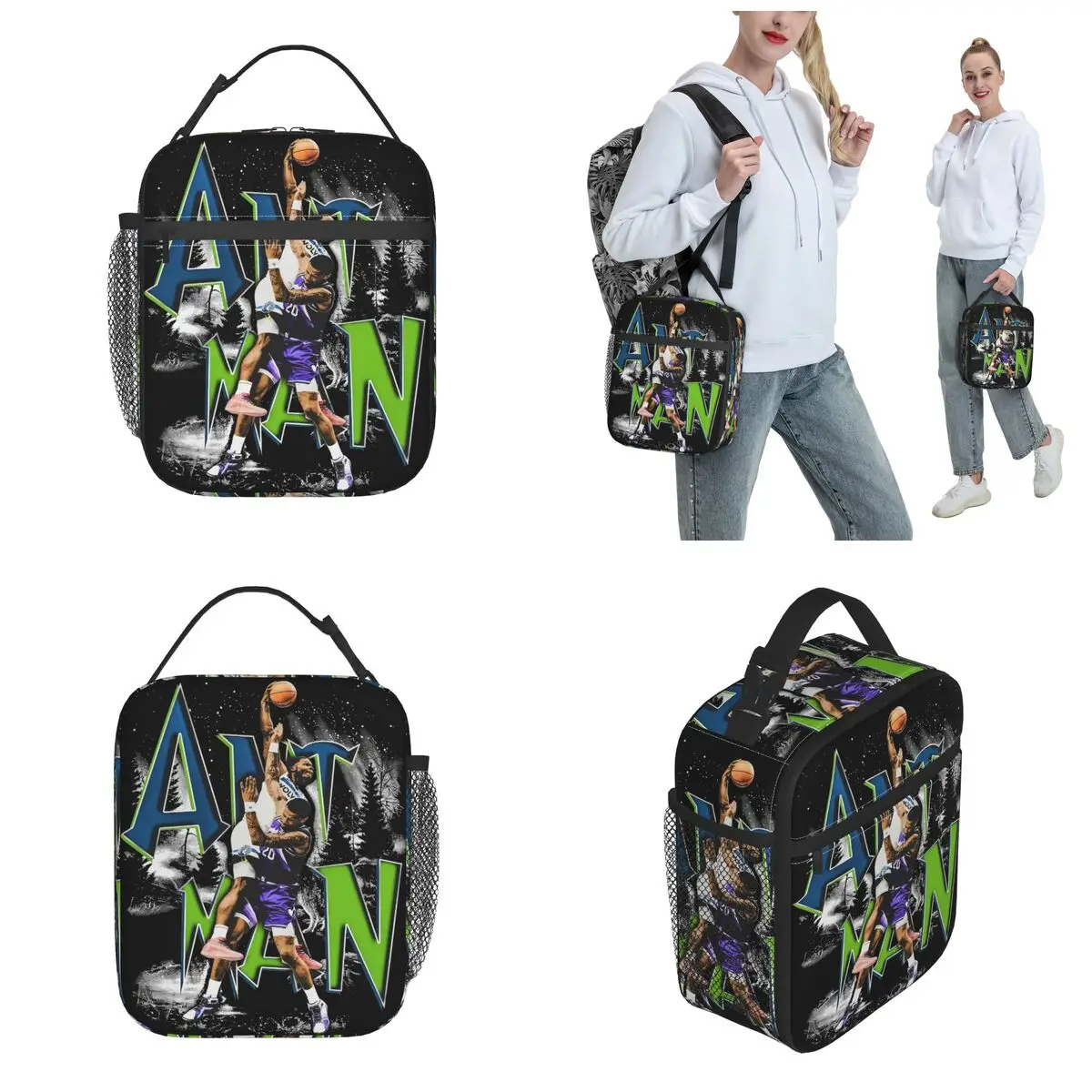 Anthony Edwards ANT-MAN Thermal Insulated Lunch Bag for Office Basketball Sports Portable Food Bag Thermal Cooler Lunch Boxes