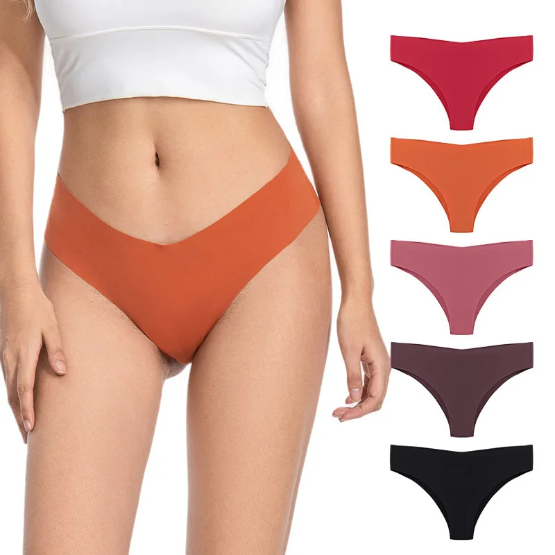 

Seamless Thongs For Womens V-waisted No Show Thong Seamless Panties Breathable Comfortable Underwear Women