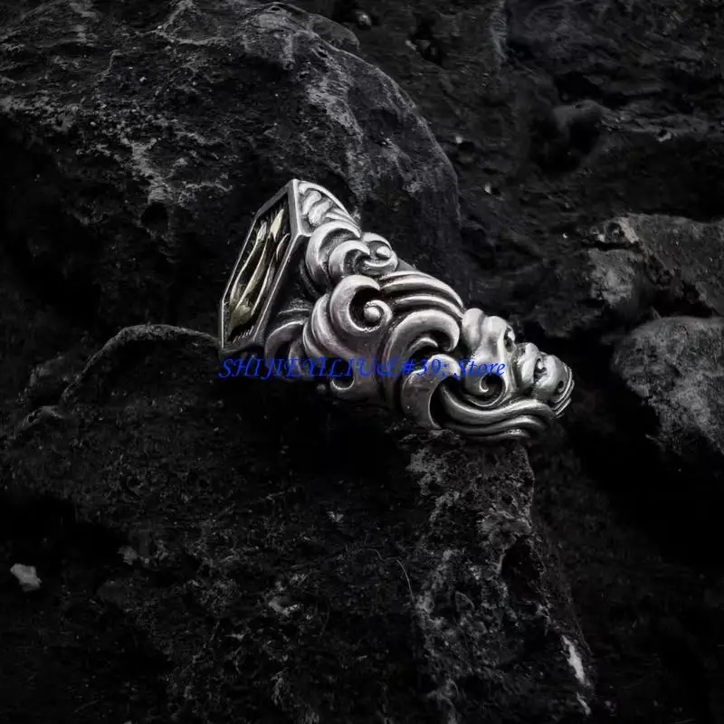 E21F Nauticals Inspired Open Shank Rings Adjustable Sizing Vintage Alloy Jewelry For Him Gift Occasions