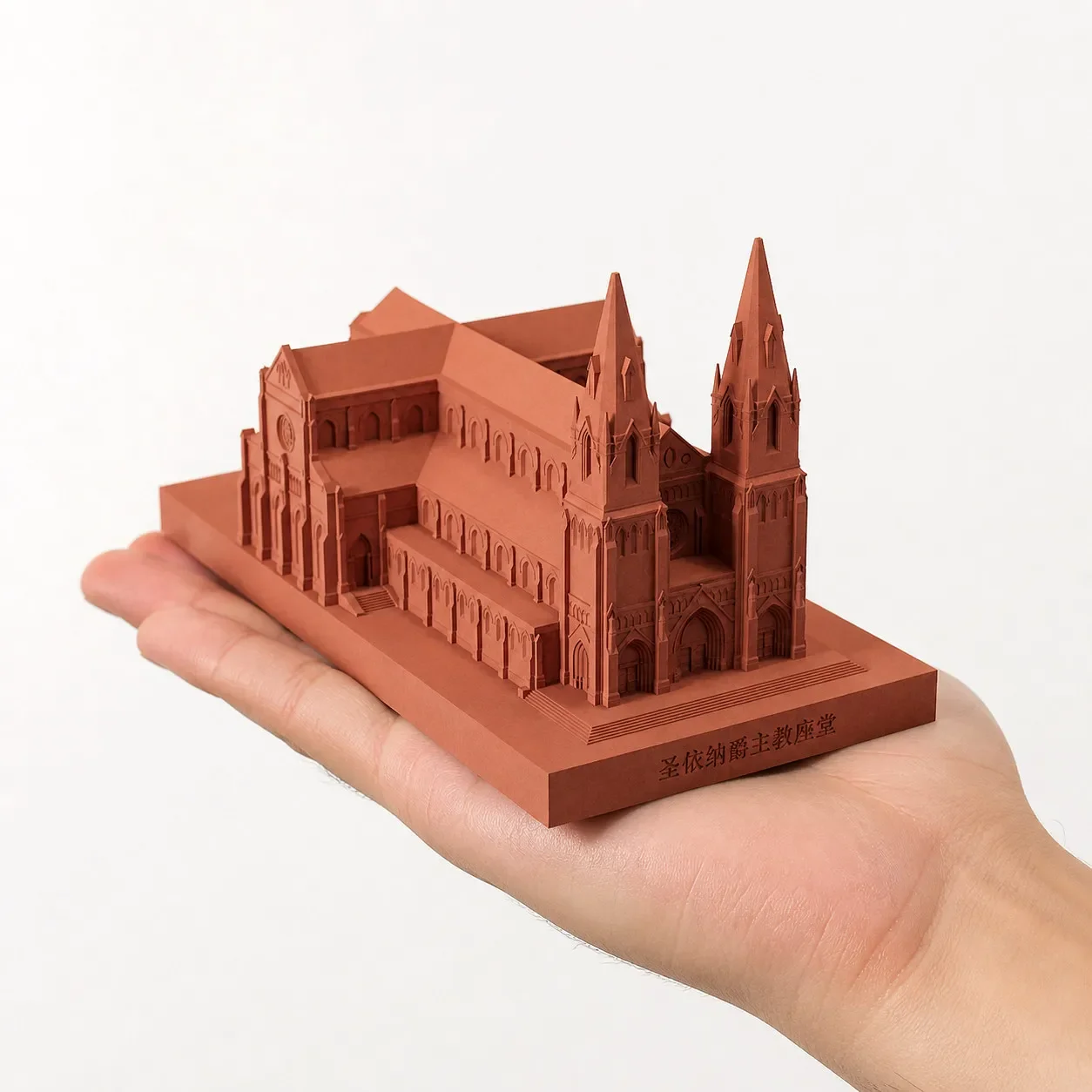 Shanghai Xujiahui Church of St. Ignatius Cement Classic Building Model Home Decoration Office Desktop Concrete Ornaments