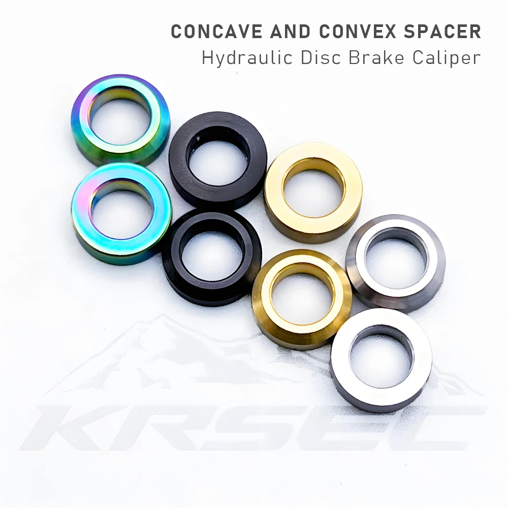 KRSEC 4 Teile/schachtel MTB Fahrrad Hydraulische Scheibenbremssattel Konkave und Konvexe Unterlegscheibe Spacer Fahrrad M6 O Ring Dichtung Schraube Verschluss – Detail 1