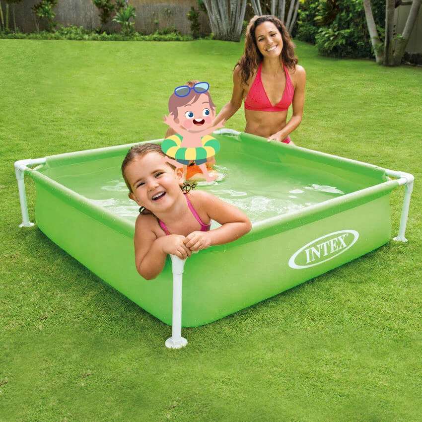 Intex 57173 Mini Square Frame Swimming Pool For Kids Pets