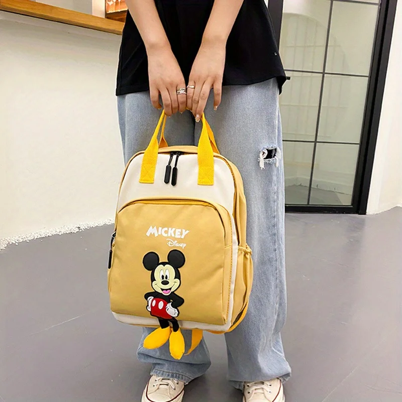 1pc ins new cartoon backpack, nylon waterproof fabric, Mickey pendant, backpack, handbag are all suitable