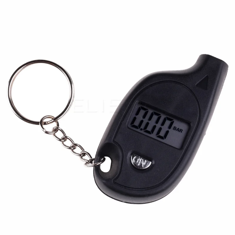 Mini Keychain Style Tire Gauge Digital Lcd Display Car Tire Air Pressure Tester Meter Car Motorcycle Auto Tire Safety Alarm