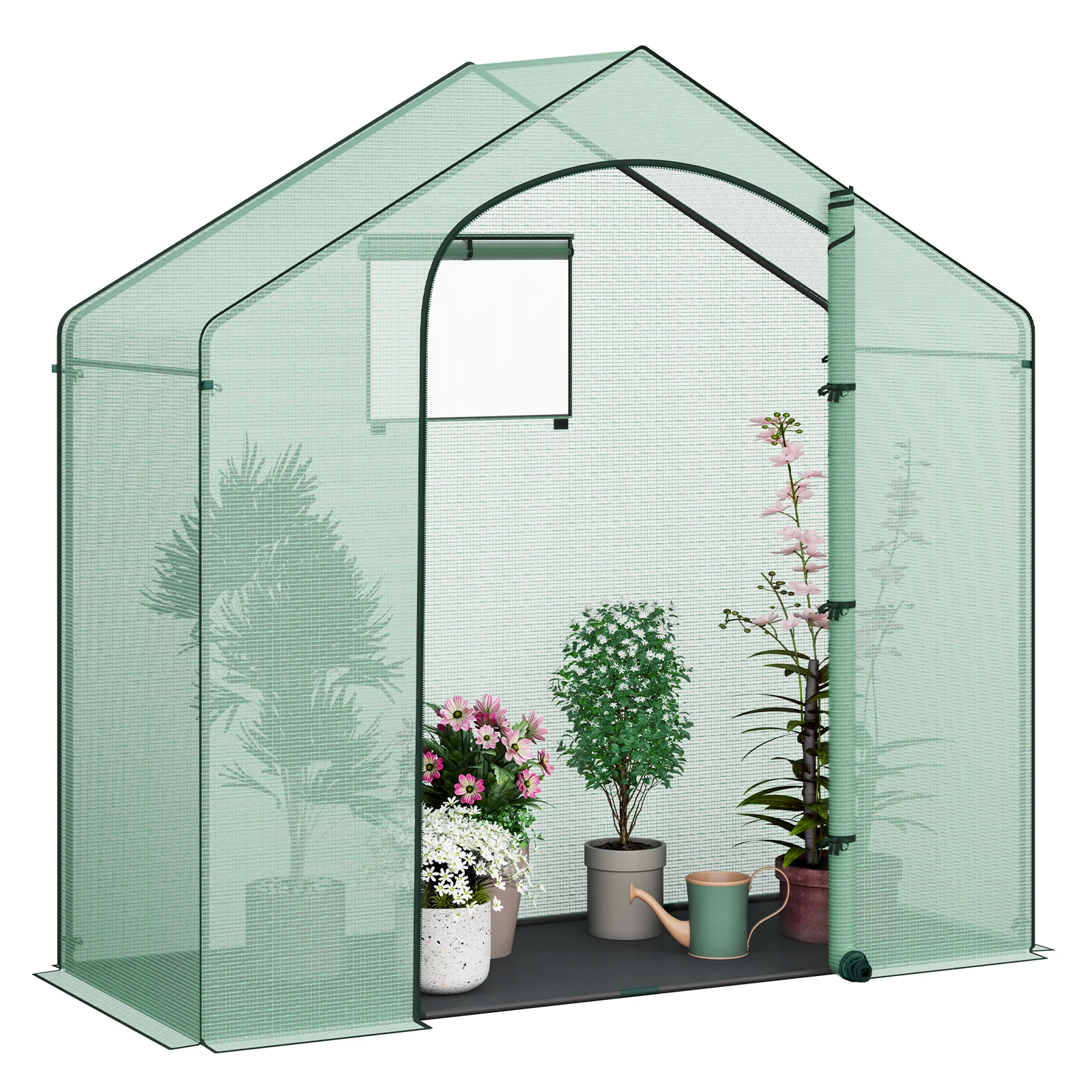 WOLTU-tienda de jardín de aluminio, tienda de campaña de invierno con tomate y puertas, ventanas, invernadero cálido para verduras al aire libre para plantas trepadoras y flores
