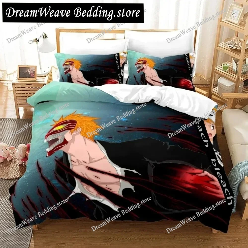 

Home Textile Cartoons Bleach Kurosaki Ichigo Cover Duvet Cover Pillow Case Boy Girl Polyester Bedding Set King Queen Twin Size