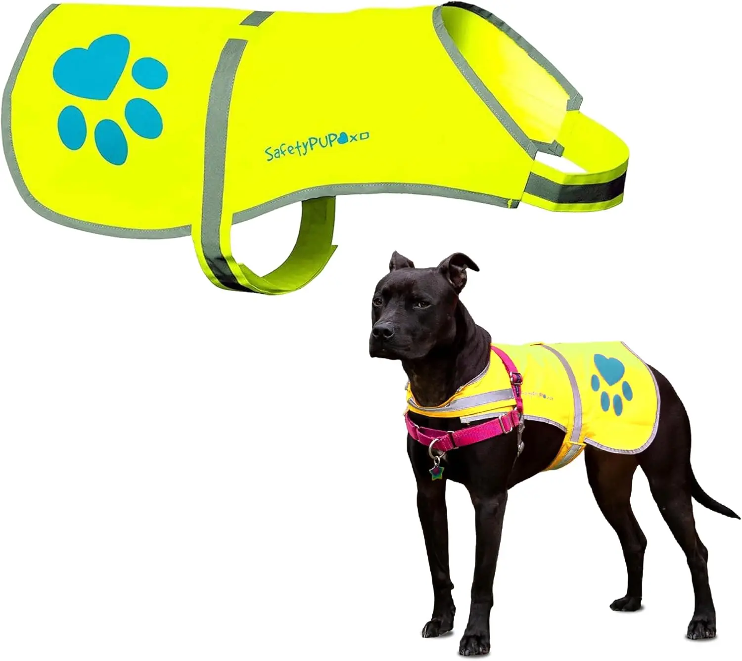 

High-Visibility Reflective Dog Vest for Urban & Rural Safety, Yellow Large Size