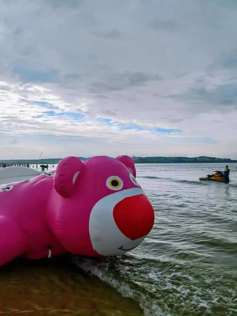 

Commercial Strawberry Bear Inflatable Towable Tube Pikachu Towing Boat Disco Boat for Sale