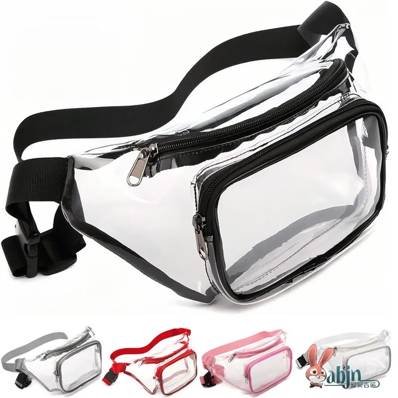 

Waterproof Running Waist Bag Transparent PVC Crossbody Festival Sports Outdoor Fitness Travel ABEYINUOR Love Be Jin No