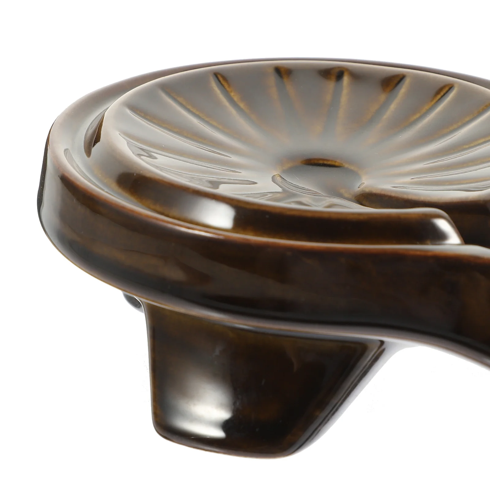 

Ceramic Soap Dish Retro Stone Mill Design Self-Draining Easy Clean Soap Holder for Bathroom Kitchen Countertop Organizing