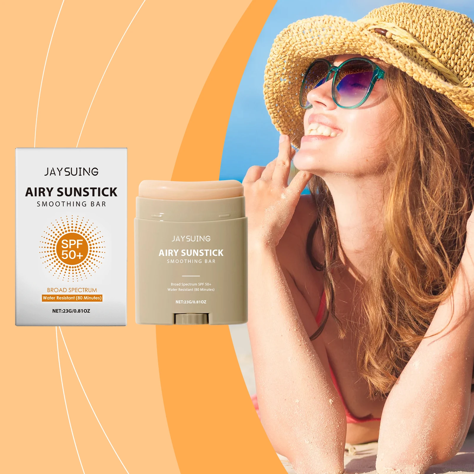 

UV Protection Sunscreen Stick SPF50+ Refreshing Non-greasy Oil-Control Moisturizing Body Face Portable Sun Block Isolation Cream